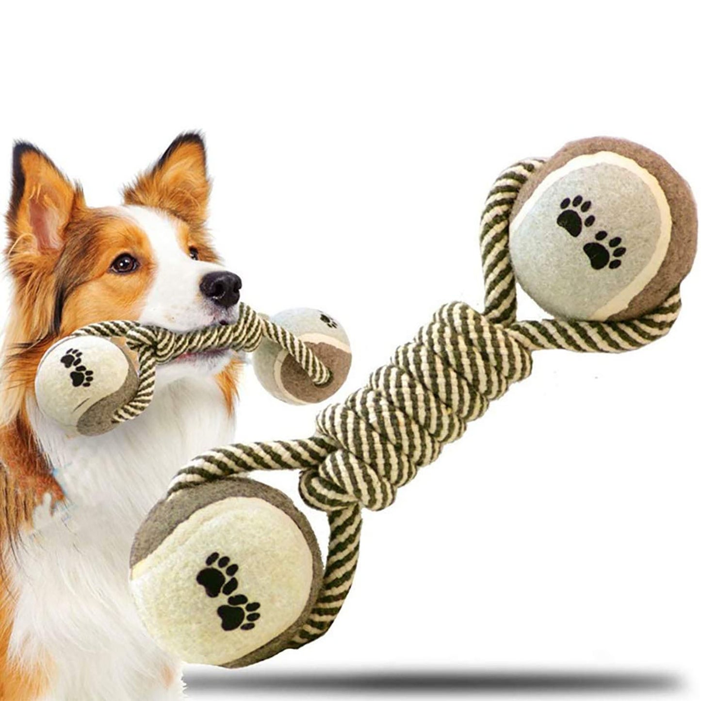 Haustier-Hundespielzeug für große kleine Hunde, interaktives Baumwollseil, Mini-Hundespielzeug, Ball für Hunde, Zubehör, Zahnbürste, Kauen, Premium-Baumwoll-Poly-Schlepperspielzeug für Hunde, interaktives Seil-Hundespielzeug für mittelgroße Hunde